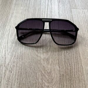 quay australia studio sesh black oversized navigator shield sunglasses eyewear